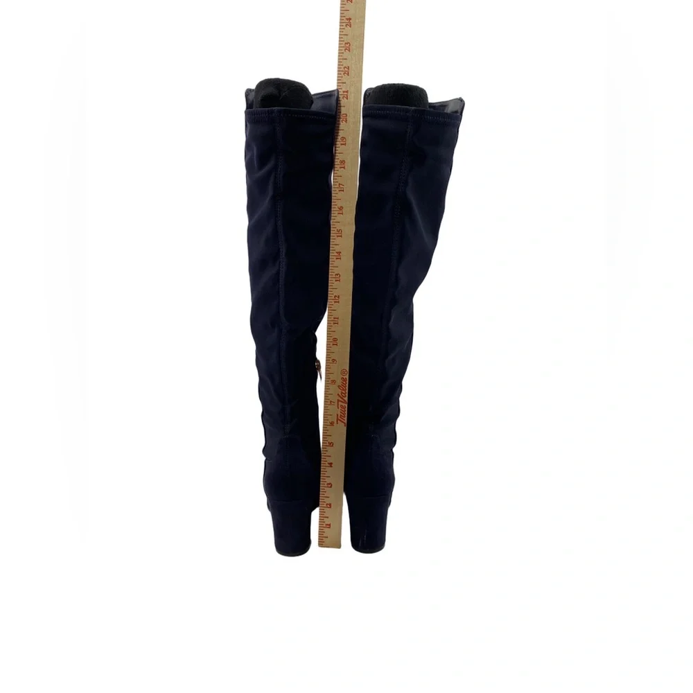 LIZ CLAIBORNE Leyla Deep-Navy Blue Faux Suede Over-the-Knee Women's Boots—Sz 5.5